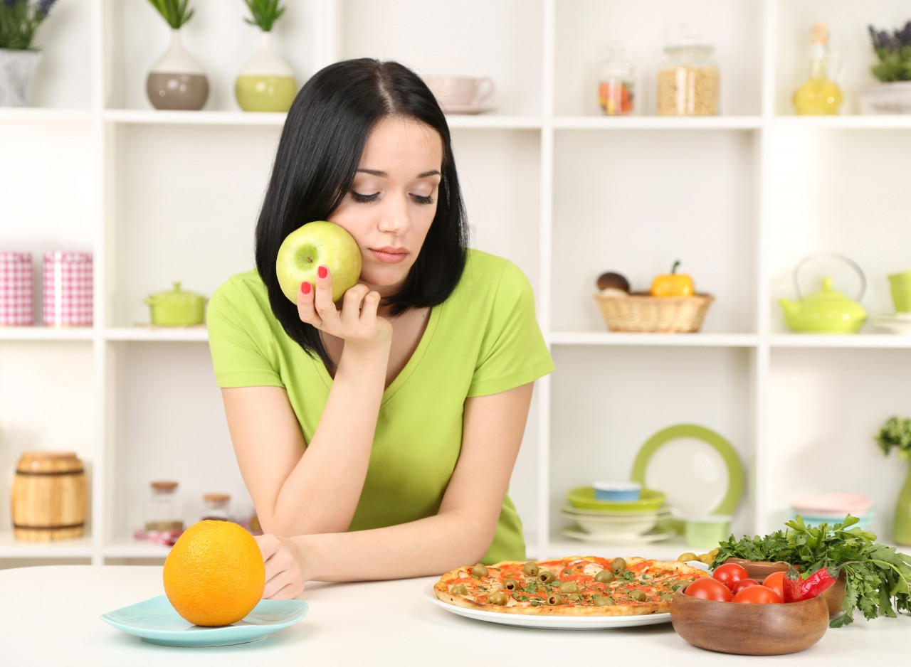 woman with apples